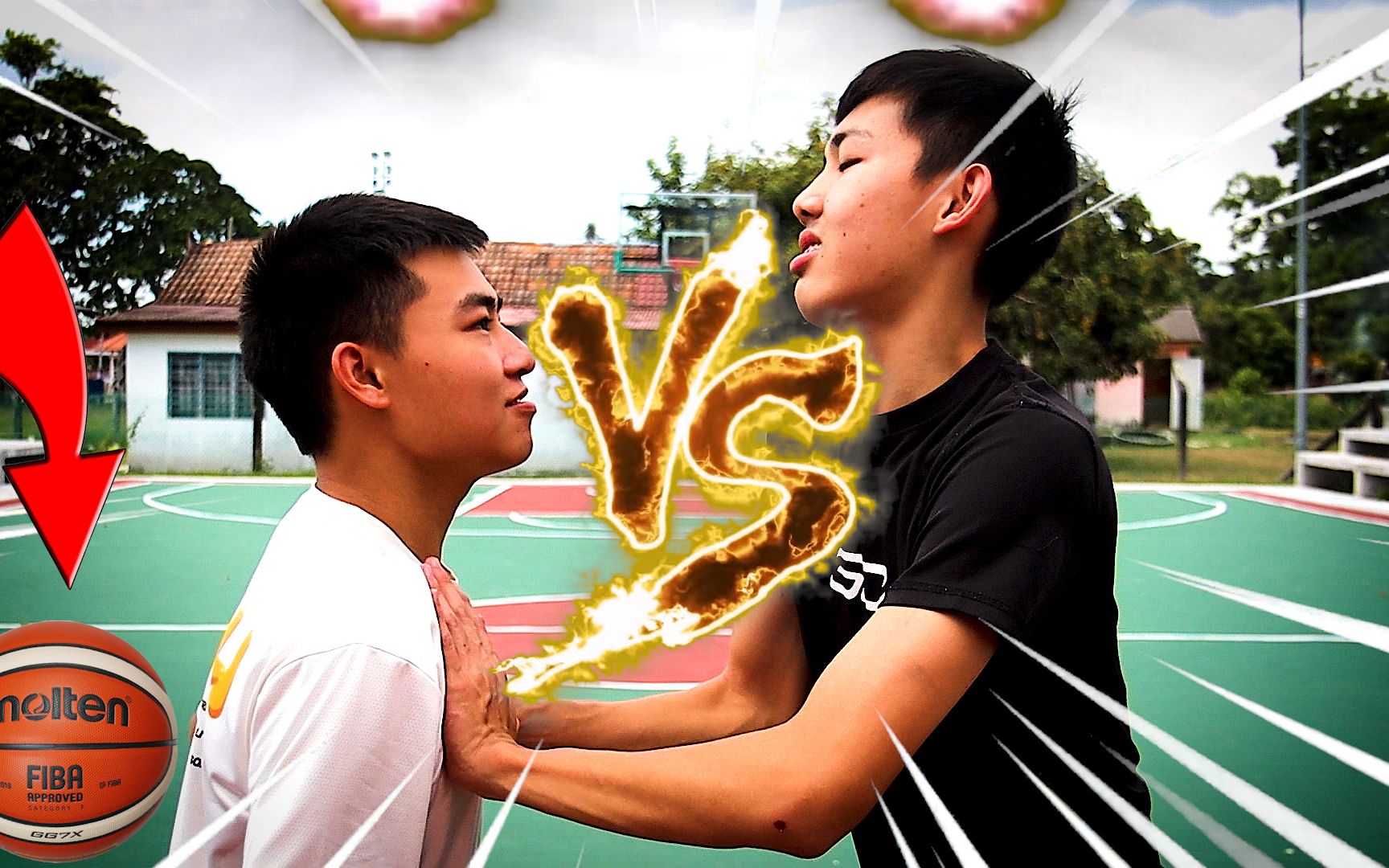 篮球梦小屁孩打篮球投进半场球超搞笑