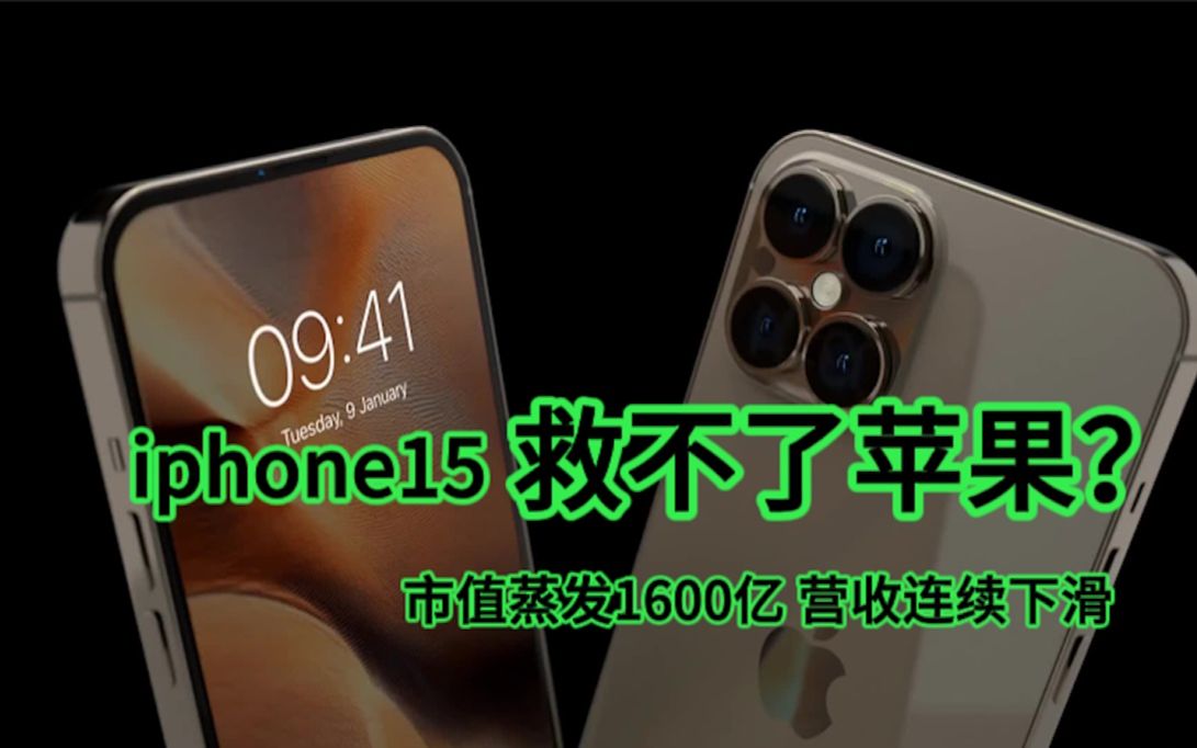 iPhone 15救不了苹果?市值蒸发1600亿 营收连续下滑哔哩哔哩bilibili