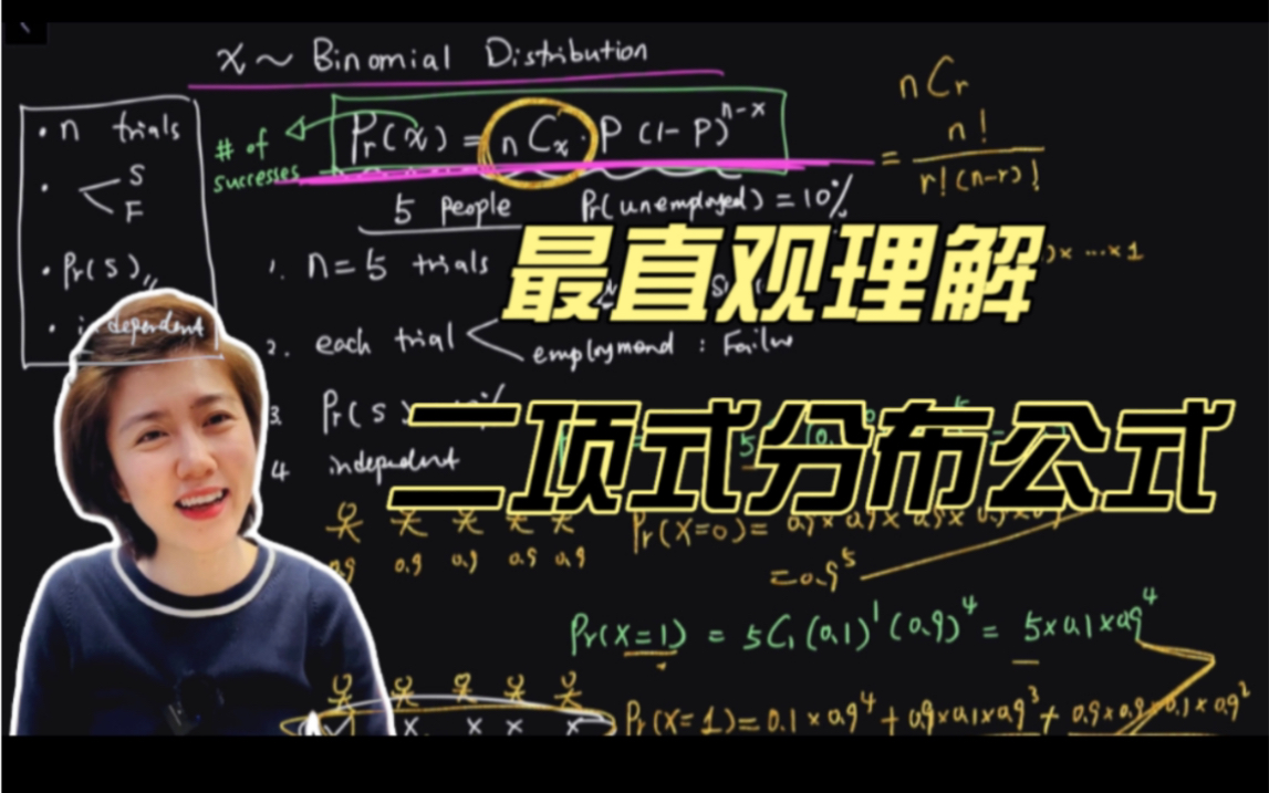 统计学|最直观理解二项式分布的公式哔哩哔哩bilibili