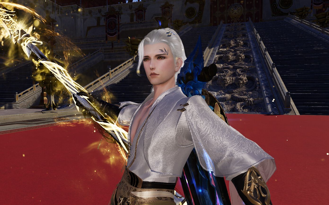 【剑网3外观】小金龙盒子 浮金跃影 挂件特效 成男