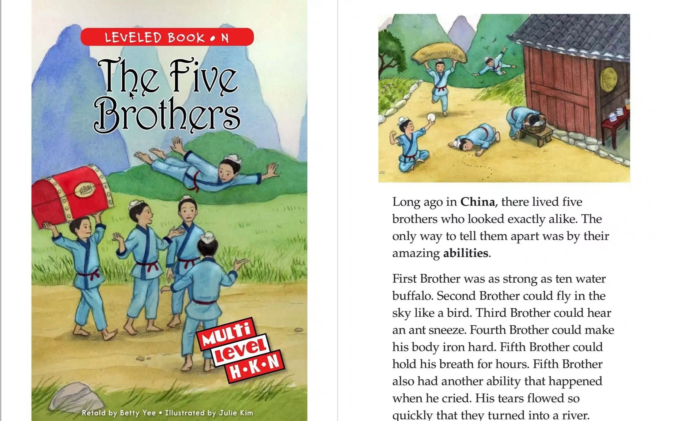 [图]【磨耳朵】绘本阅读-中国五兄弟-Level N The Five Brothers 朗读示范