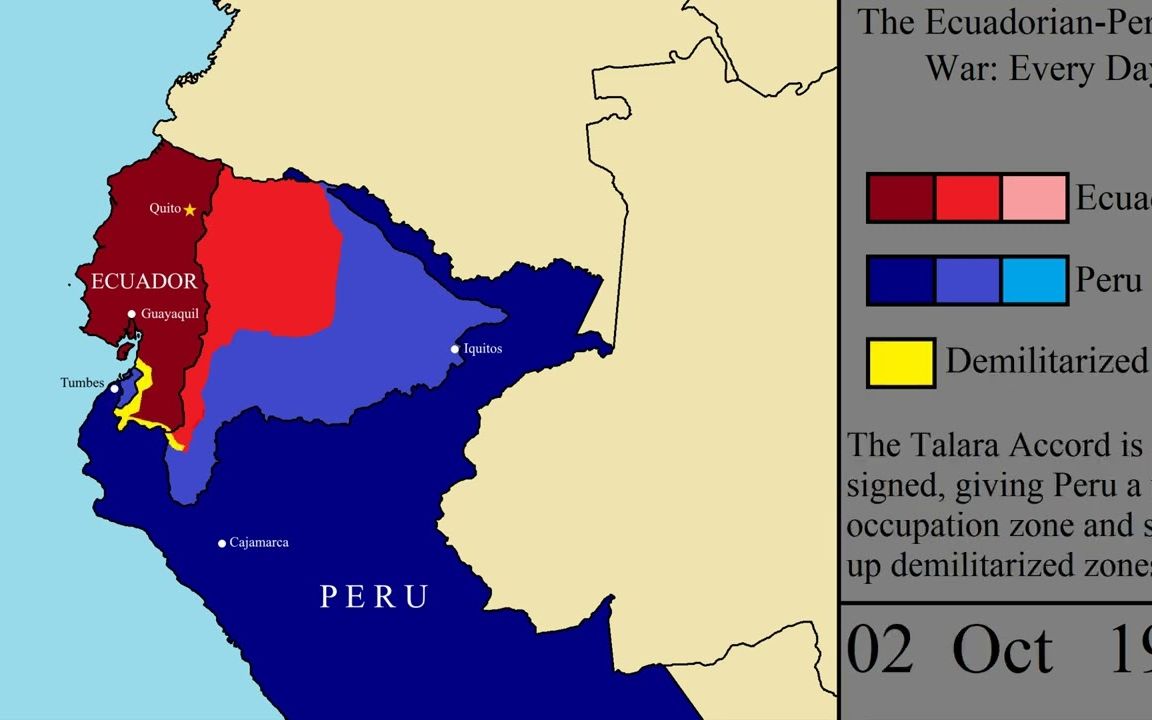 【历史地图】厄瓜多尔秘鲁战争:每天哔哩哔哩bilibili