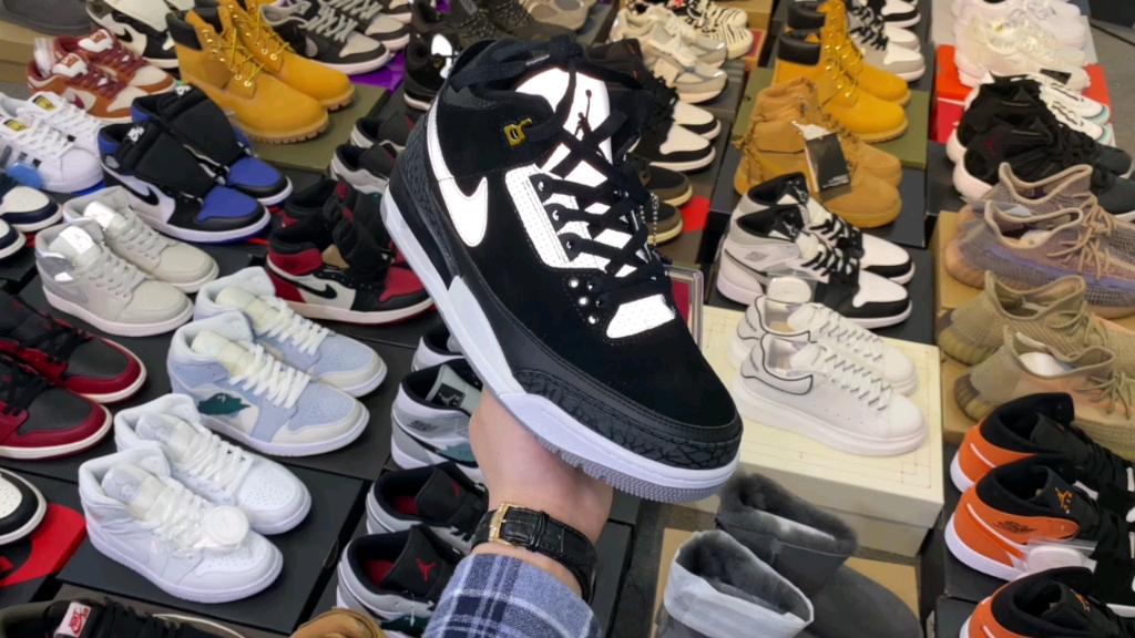 airjordan3tinker黑水泥黑白手稿篮球鞋