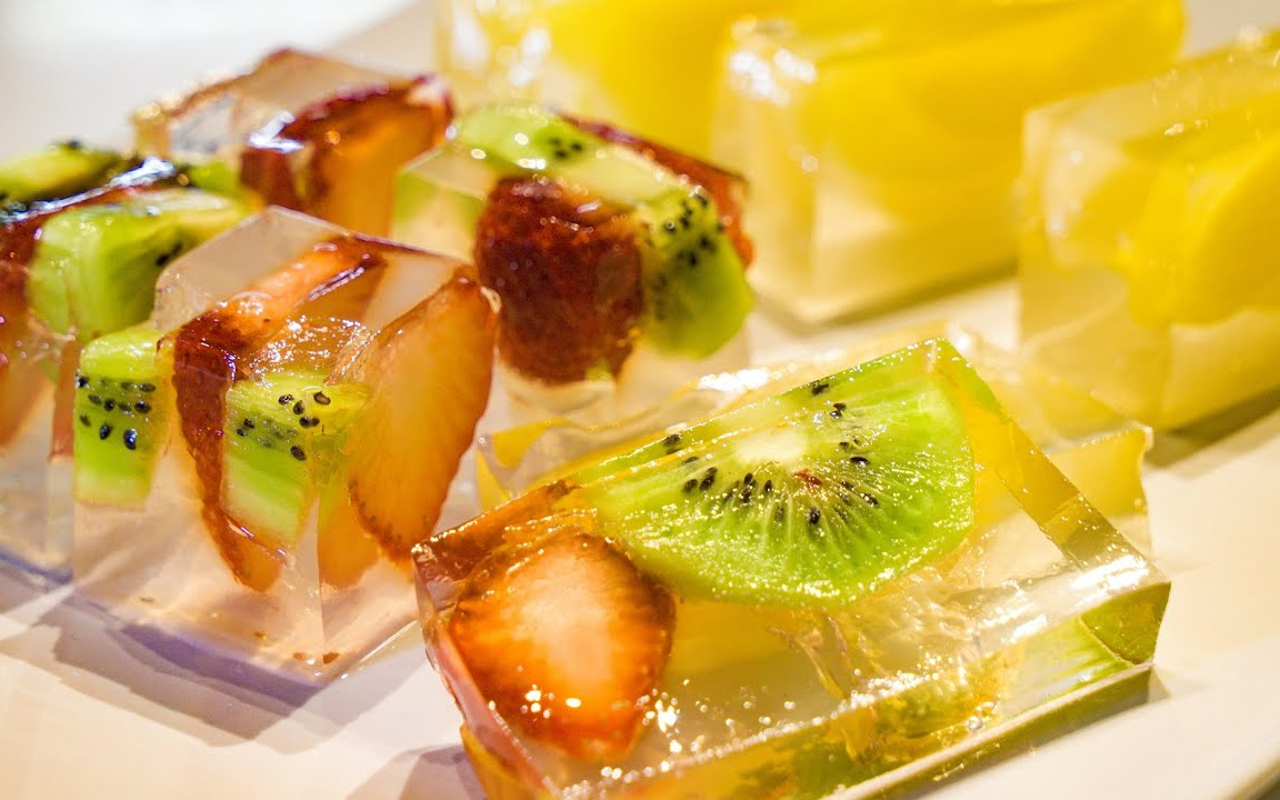 【tomiz】水果寒天(琼脂果冻)~|フルーツの寒天ゼリー寄せ_哔哩哔哩