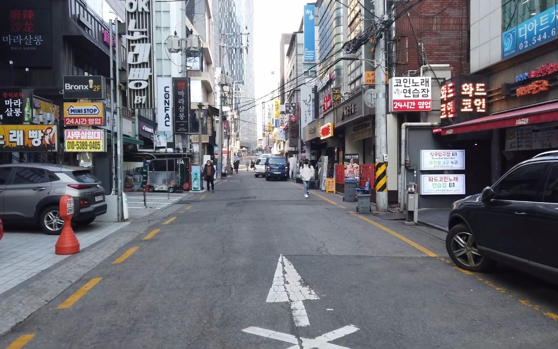 【超清韩国】漫步首尔 江南区 新沙站城市街景 2020.