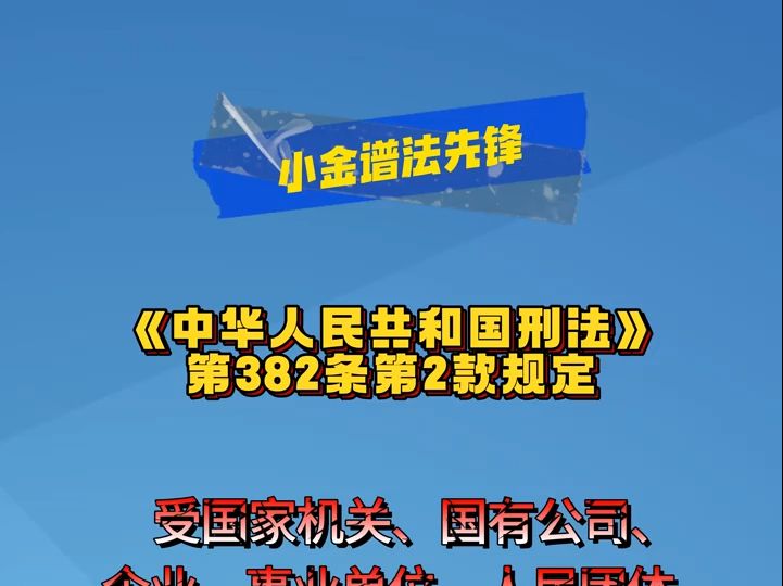 中华人民共和国刑法第382条第2款规定哔哩哔哩bilibili