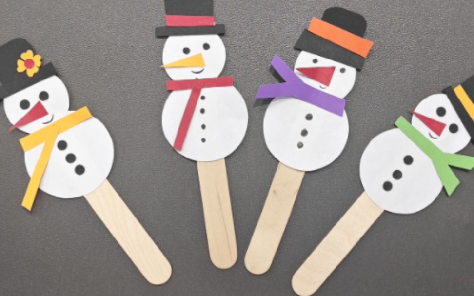 超级简单有手就会的雪人书签