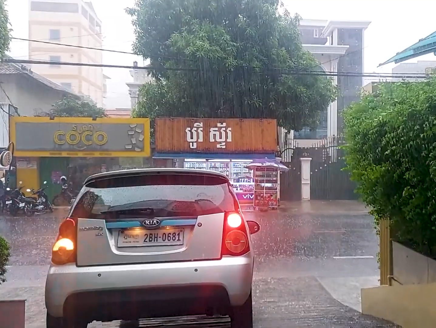 早上出门就淋了一场大暴雨,柬埔寨金边云旅游,东南亚城市徒步 金边市街道哔哩哔哩bilibili