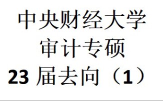 【顶峰相坠】中央财经大学2023届审计专硕就业去向第一期哔哩哔哩bilibili