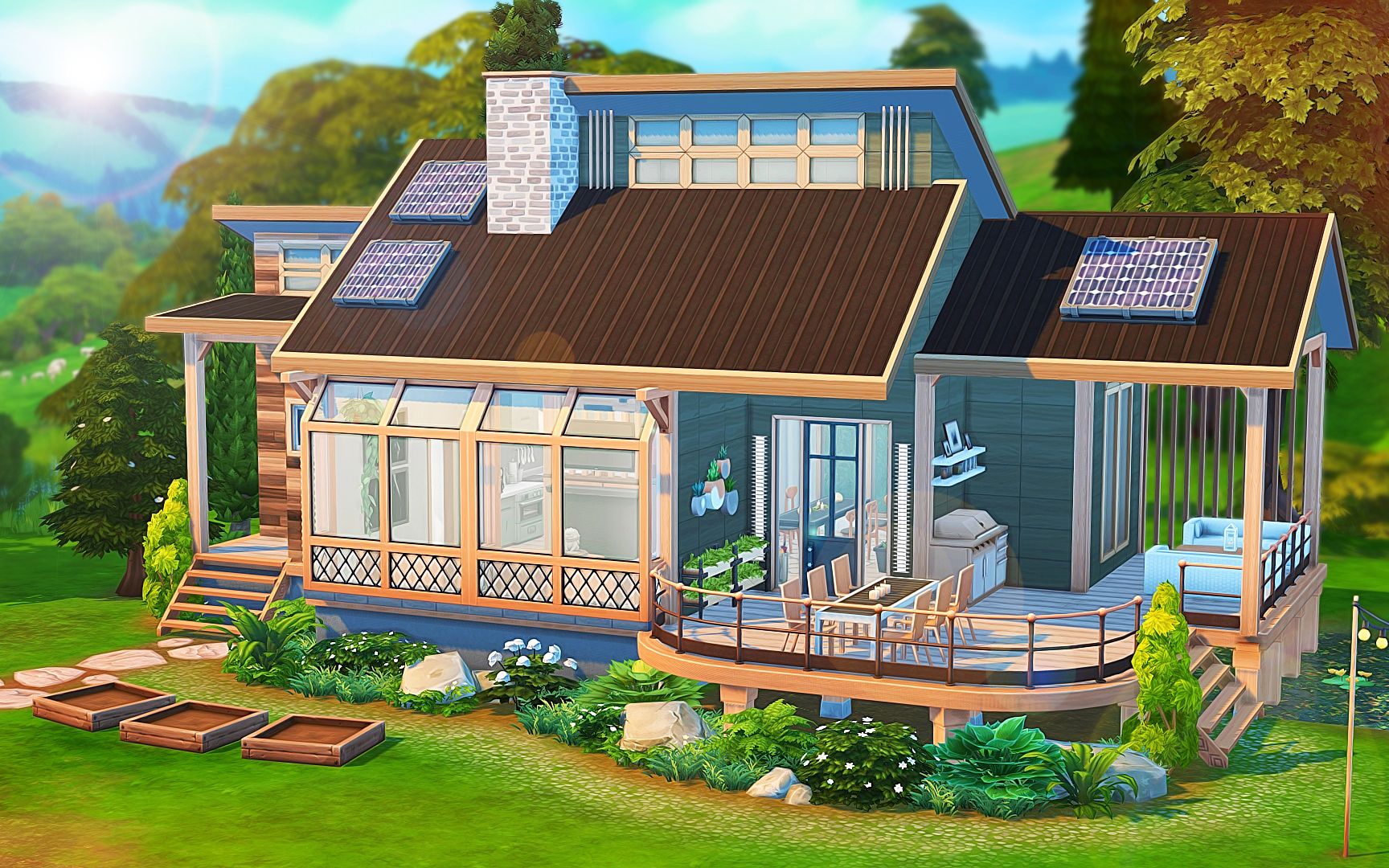 【伊月推荐】n0096 模拟人生4 nocc房子 温登堡 生态别墅 30x20