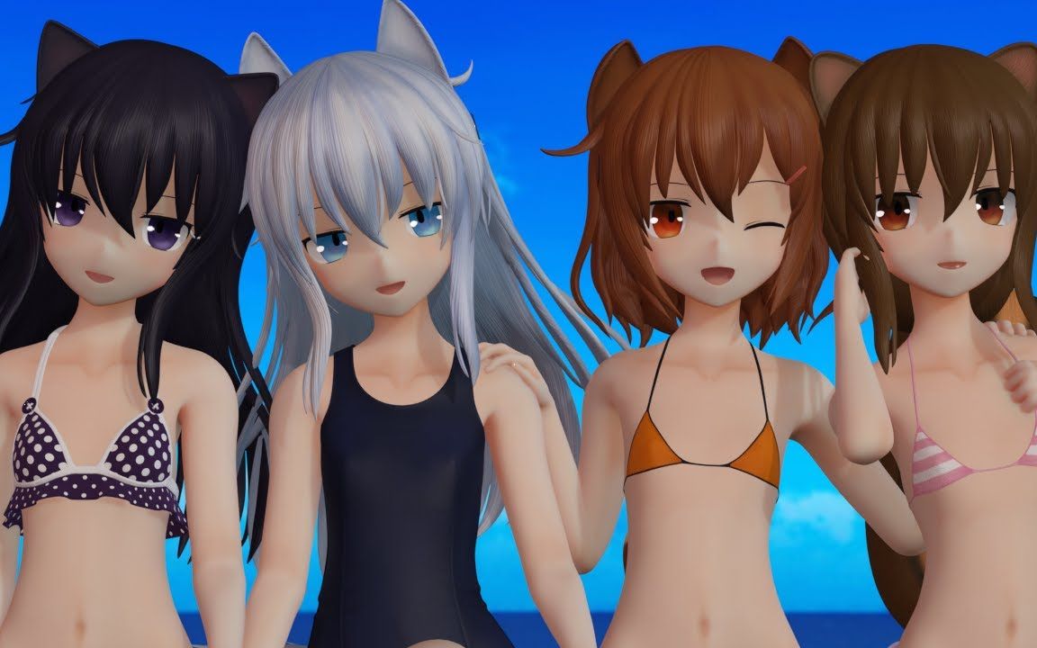 【mmd舰c】泳装兽耳第六驱逐队「有頂天love _ uchouten love」