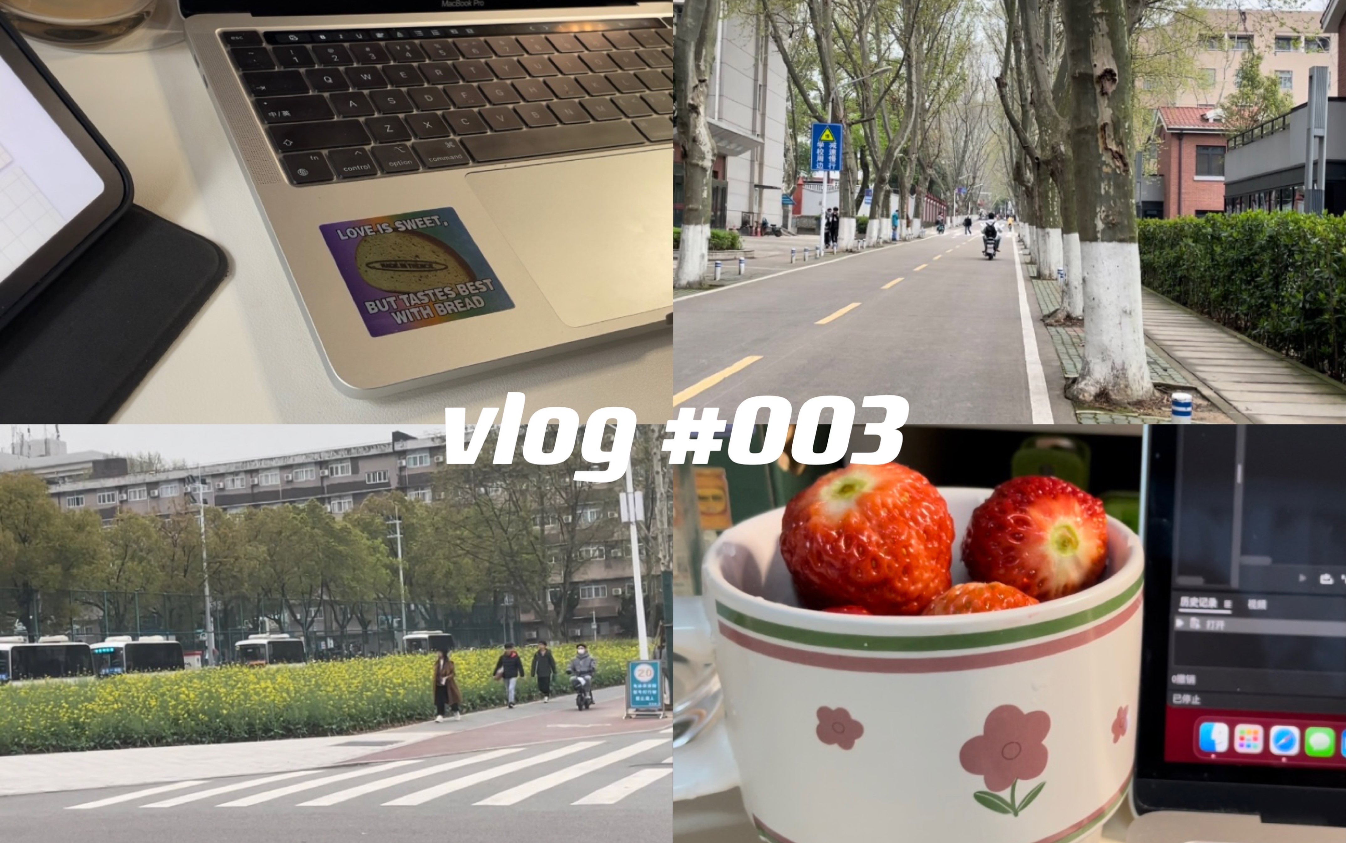 [图]VLOG#003 | 华科封校的周末 | 普通宅寝日常 | 吃吃喝喝逛校园 | mini study with me