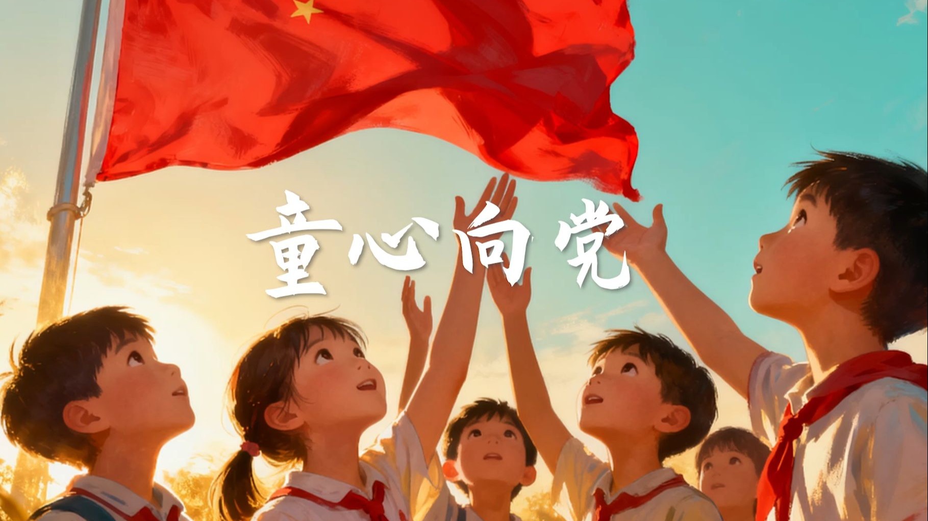 童心向党 伴奏完整版素材背景视频 led舞台表演