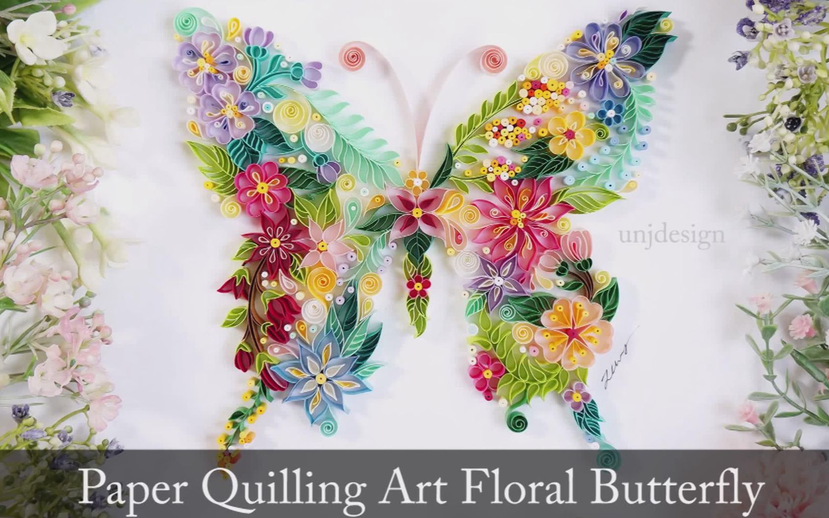 衍纸(Quilling)根据花蝴蝶线稿创作衍纸线条速写哔哩哔哩bilibili