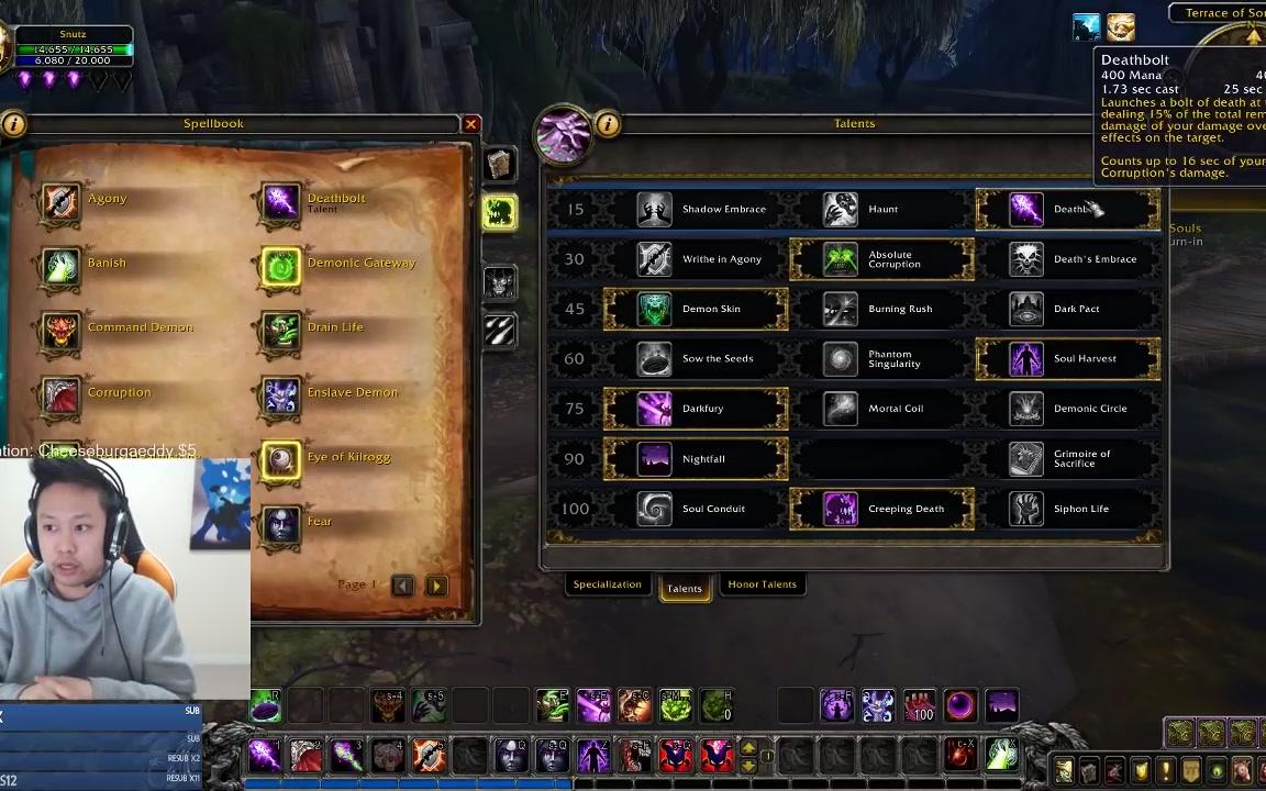 魔兽世界80a测三系术士新技能实装演示