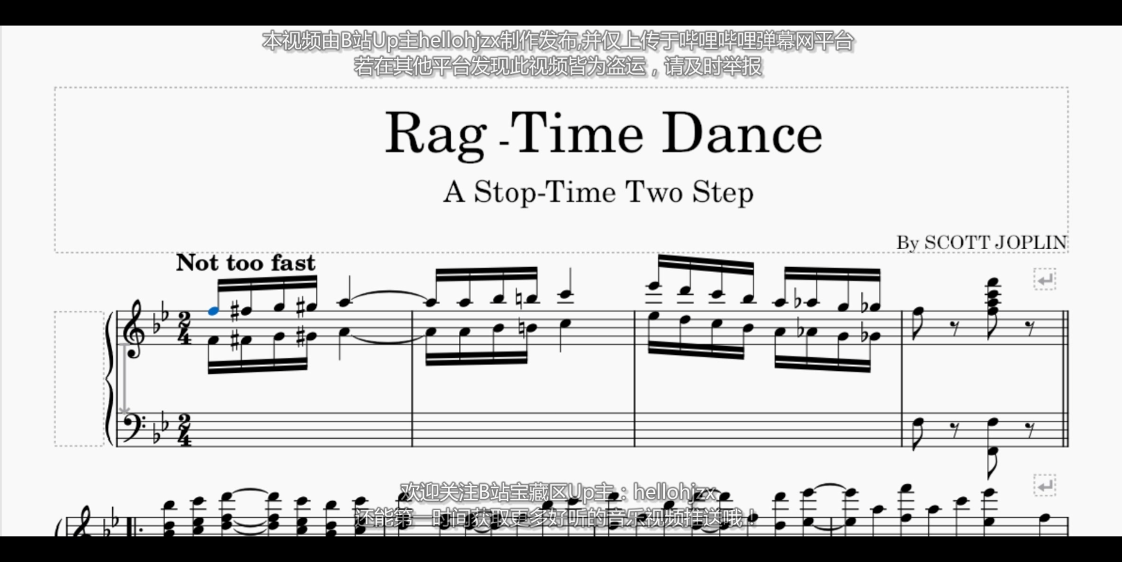 [图]乔普林：钢琴版《拉格泰姆之舞》- Scott Joplin:The Ragtime Dance Piano Version（1906年出版的雷格舞曲代表作）