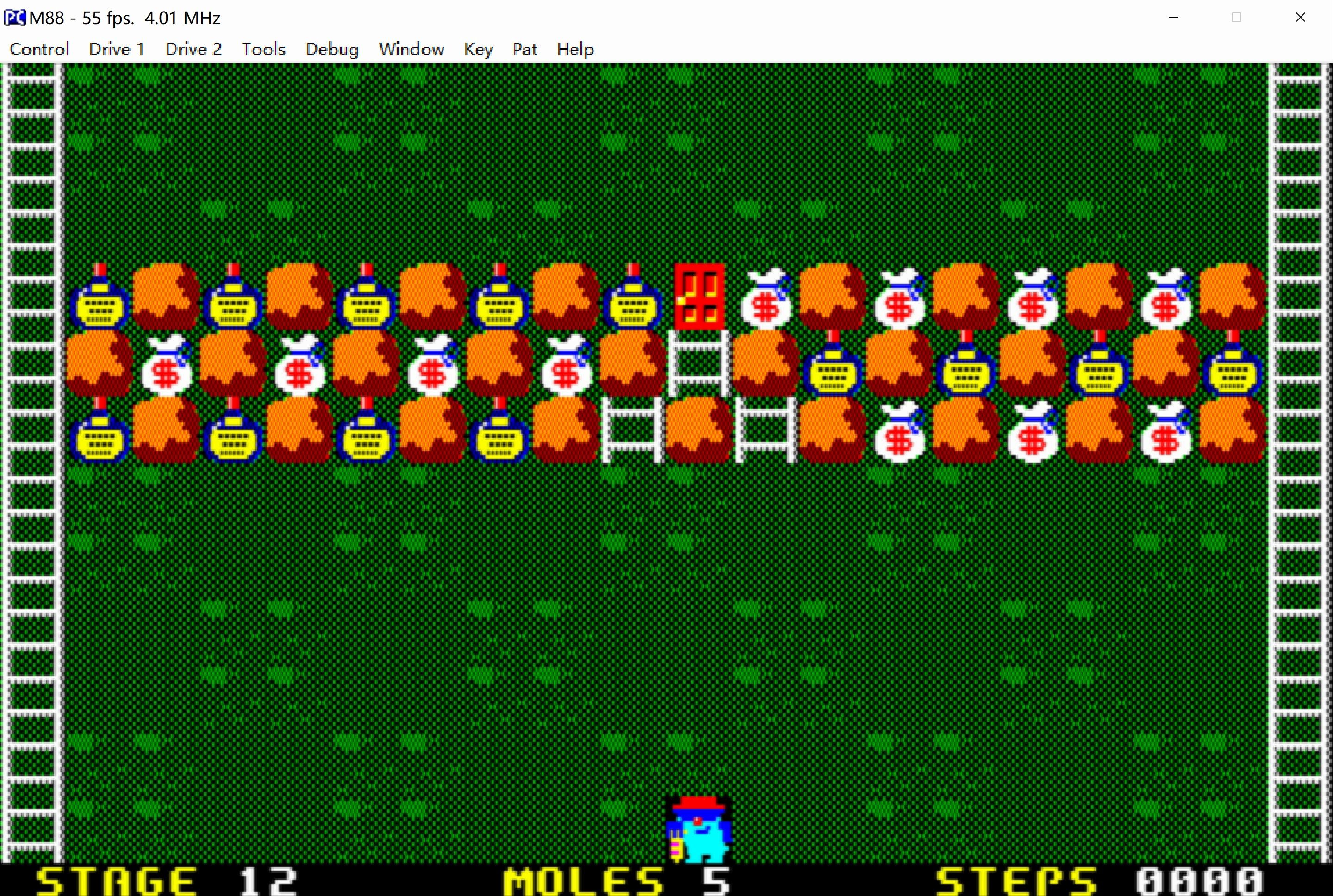 mole mole2专家模式第12关(pc88,1986年4月)难易度:极难,附下一关预告