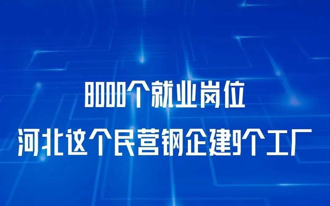 8000个就业岗位河北这个民营钢企建9个工厂哔哩哔哩bilibili