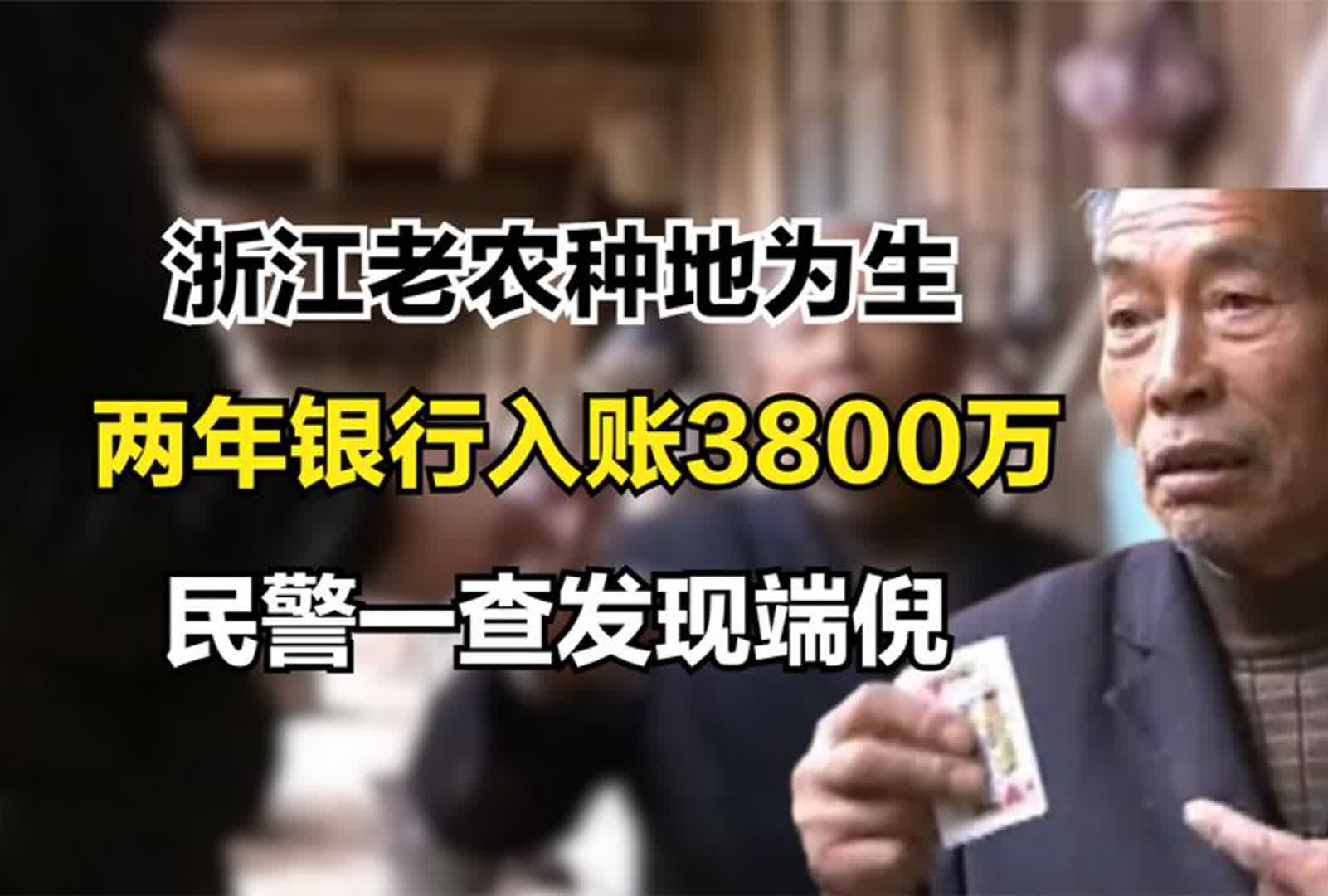 浙江老农种地为生,两年银行入账3800万,民警一查发现端倪哔哩哔哩bilibili