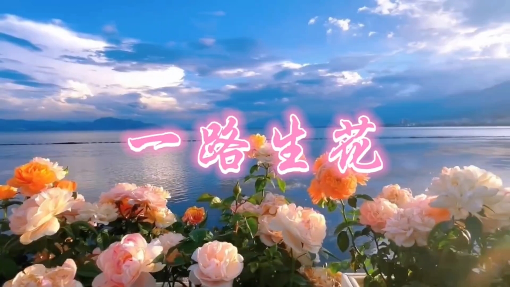 《一路生花》带伴奏字幕的led舞台音乐背景视频哔哩哔哩bilibili