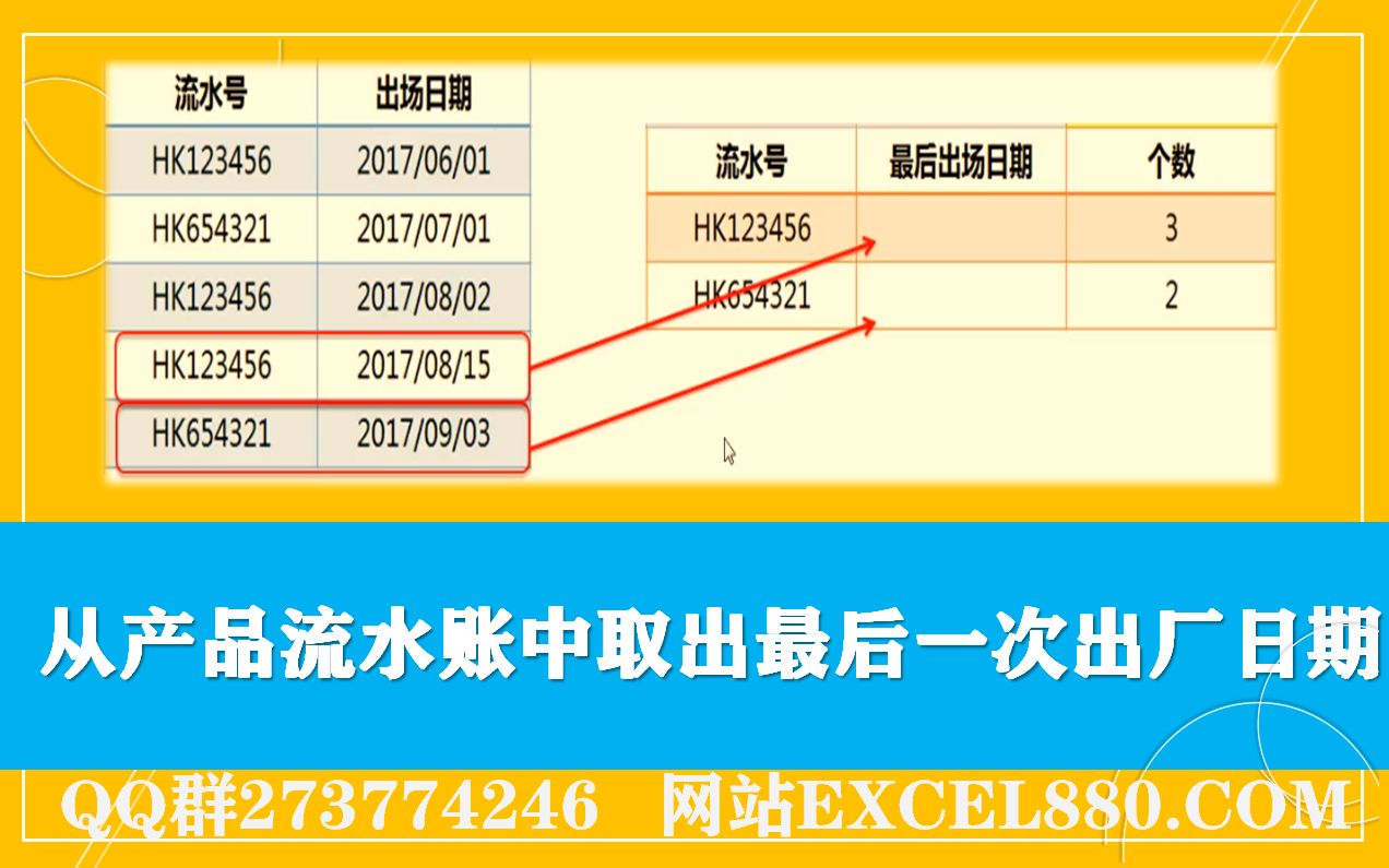 EXCEL最近日期不求人 从产品流水账中取出最后一次出厂日期哔哩哔哩bilibili