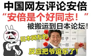 Video herunterladen: 中国网友的评论“安倍是个好同志！”，被传到日本论坛！日本网友的反应，把爷逗乐了！