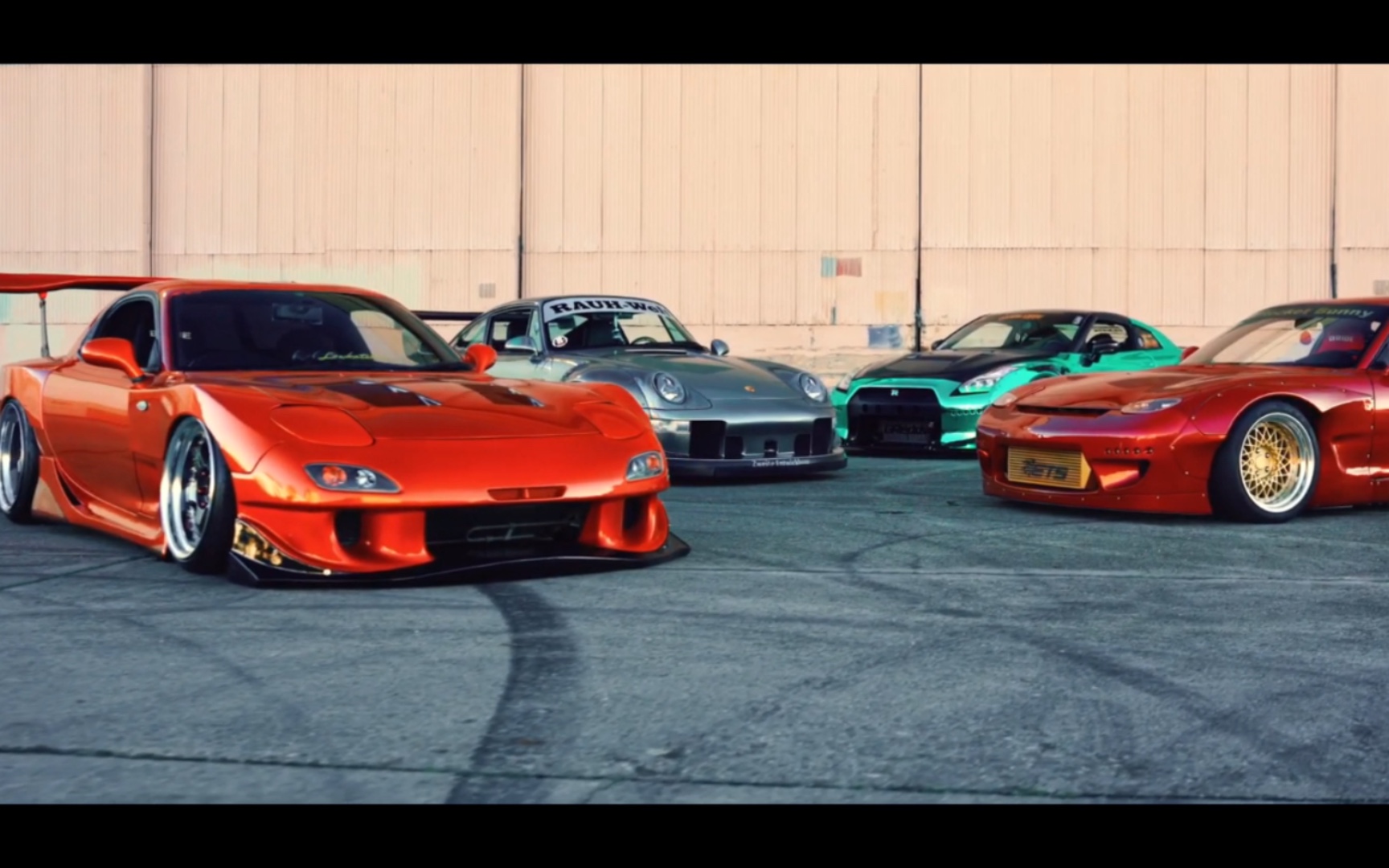slog2调色后的宽体jdm gtr rx7 rwb色彩对比(1080p)