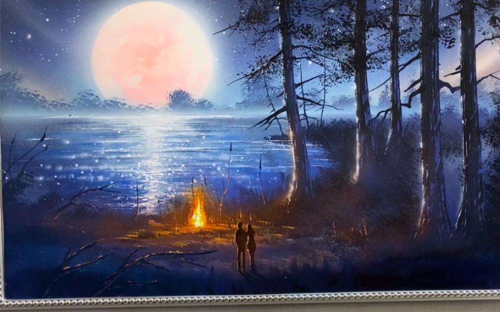 情侣星空喷漆画