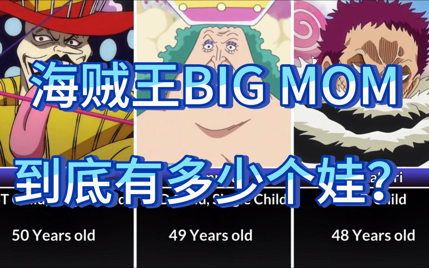 【海贼王】BIG MOM 的所有孩子盘点,请猜猜大妈是从几岁开始生娃的?这一年一个的生产力也太强啦哔哩哔哩bilibili