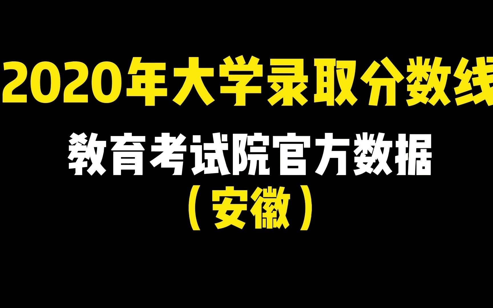 2020年大学录取分数线,安徽省的已经全部整理出来了哔哩哔哩bilibili