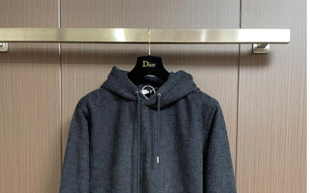 说一下高仿dior迪奥2023秋冬新款毛巾暗纹提花logo连帽卫衣