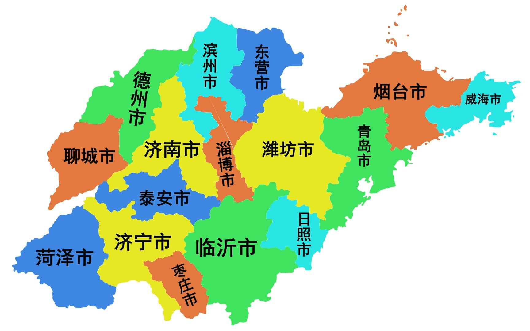 山东省行政地图 放大图片
