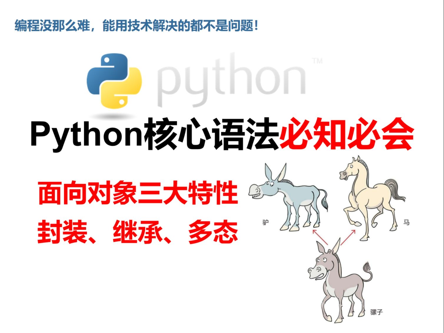 Python核心语法必知必会:面向对象三大特性,封装、继承、多态哔哩哔哩bilibili