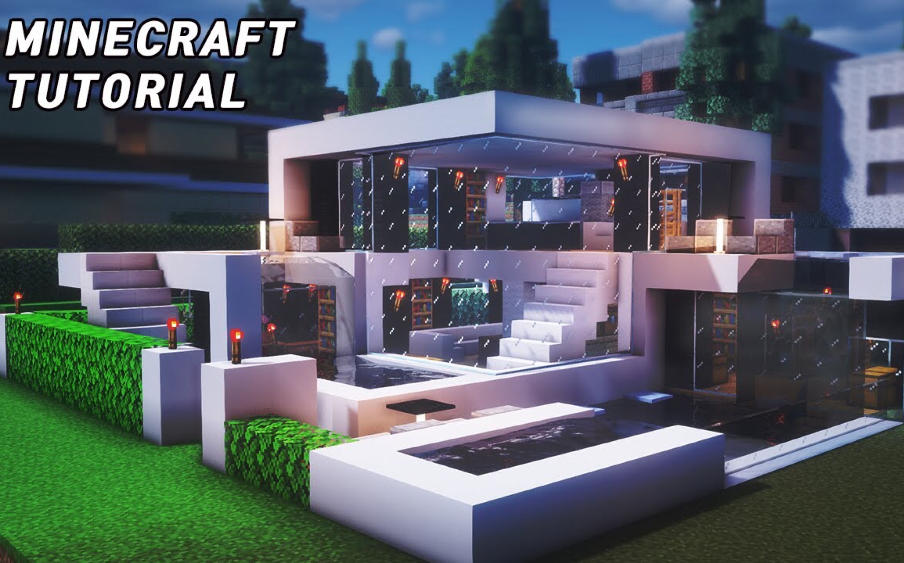 我的世界—现代风格房屋建造教程._哔哩哔哩_bilibili