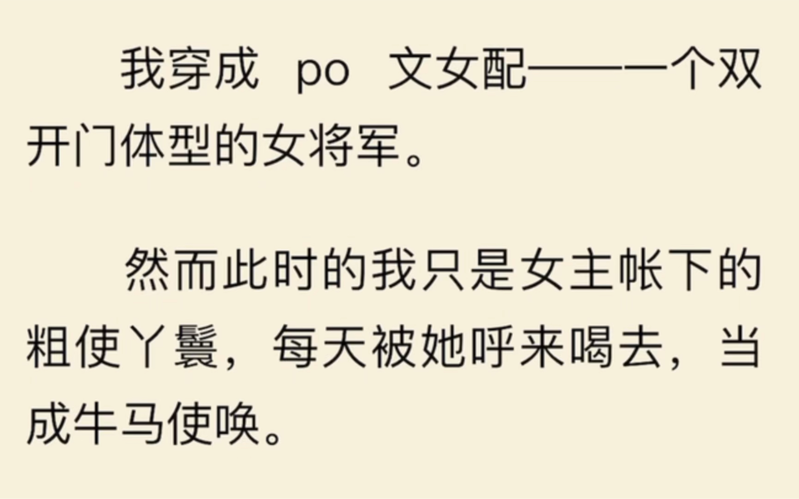 我穿成 po 文女配——一个双开门体型的女将军.然而此时的我只是女主帐下的粗使丫鬟,每天被她呼来喝去,当成牛马使唤.哔哩哔哩bilibili