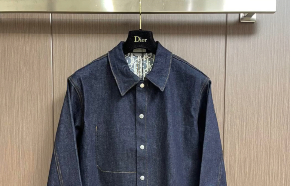 dior迪奥高仿2023秋冬新款老花满logo印花衬衣牛仔外套