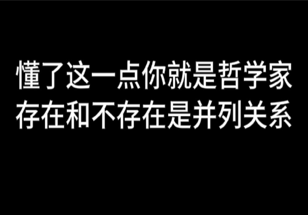 懂了这一点你就是哲学家,存在和不存在是一种并列关系.哔哩哔哩bilibili