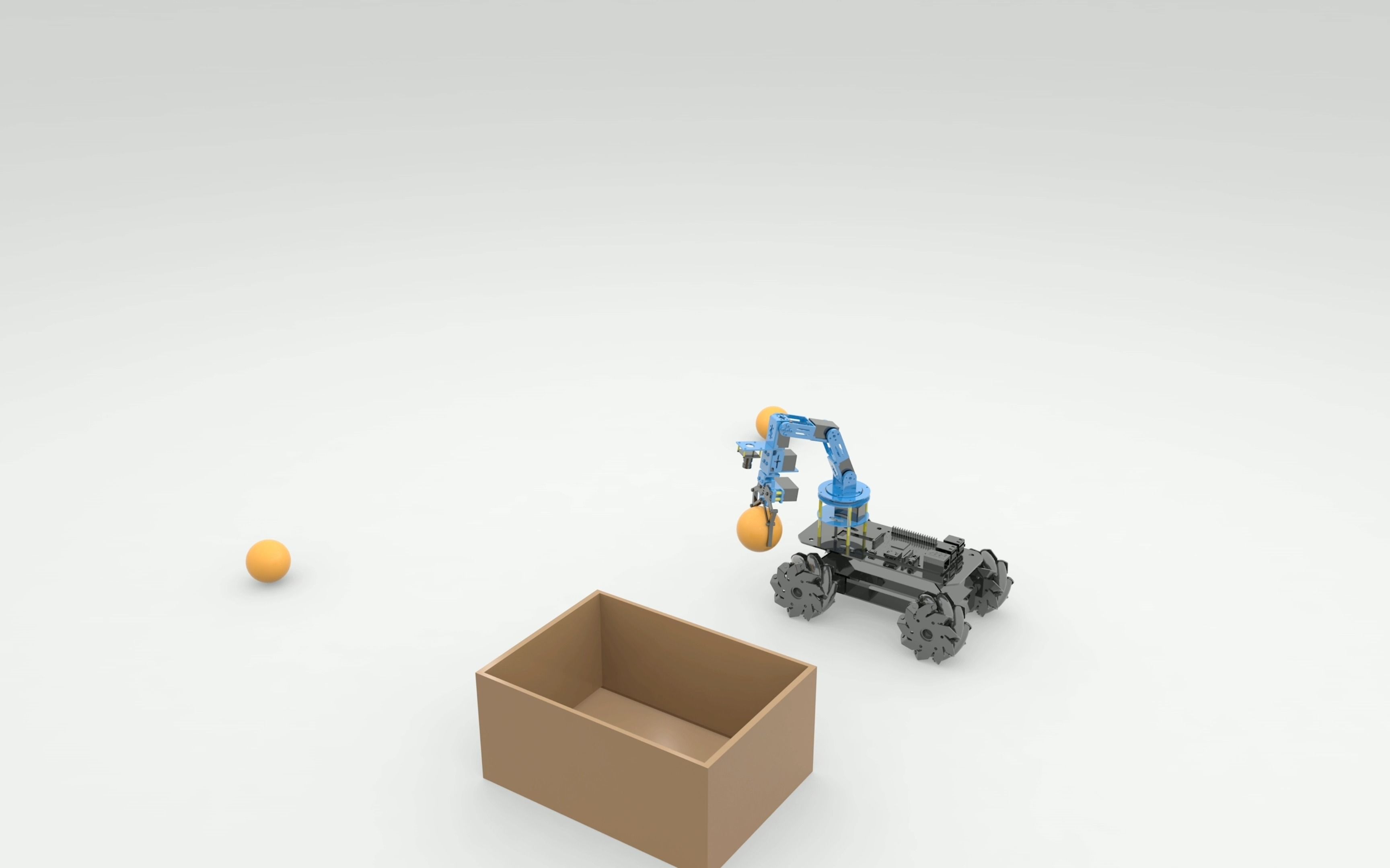 耗时两年半用c4d做的机械臂麦纳轮小车夹小球仿真渲染视频
