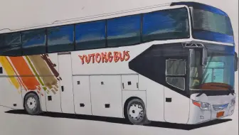 画一台宇通zk6127HSC9 错层长途客车