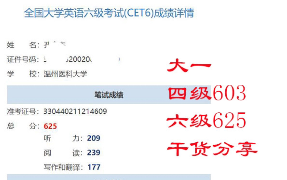 [图]「大一英语四六级高分秘籍」我的四六级野路子分享！