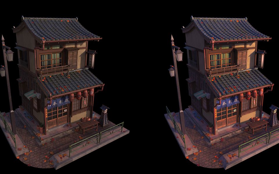 【3dmax场景建模】日式料理店建模,次世代高模制作教学