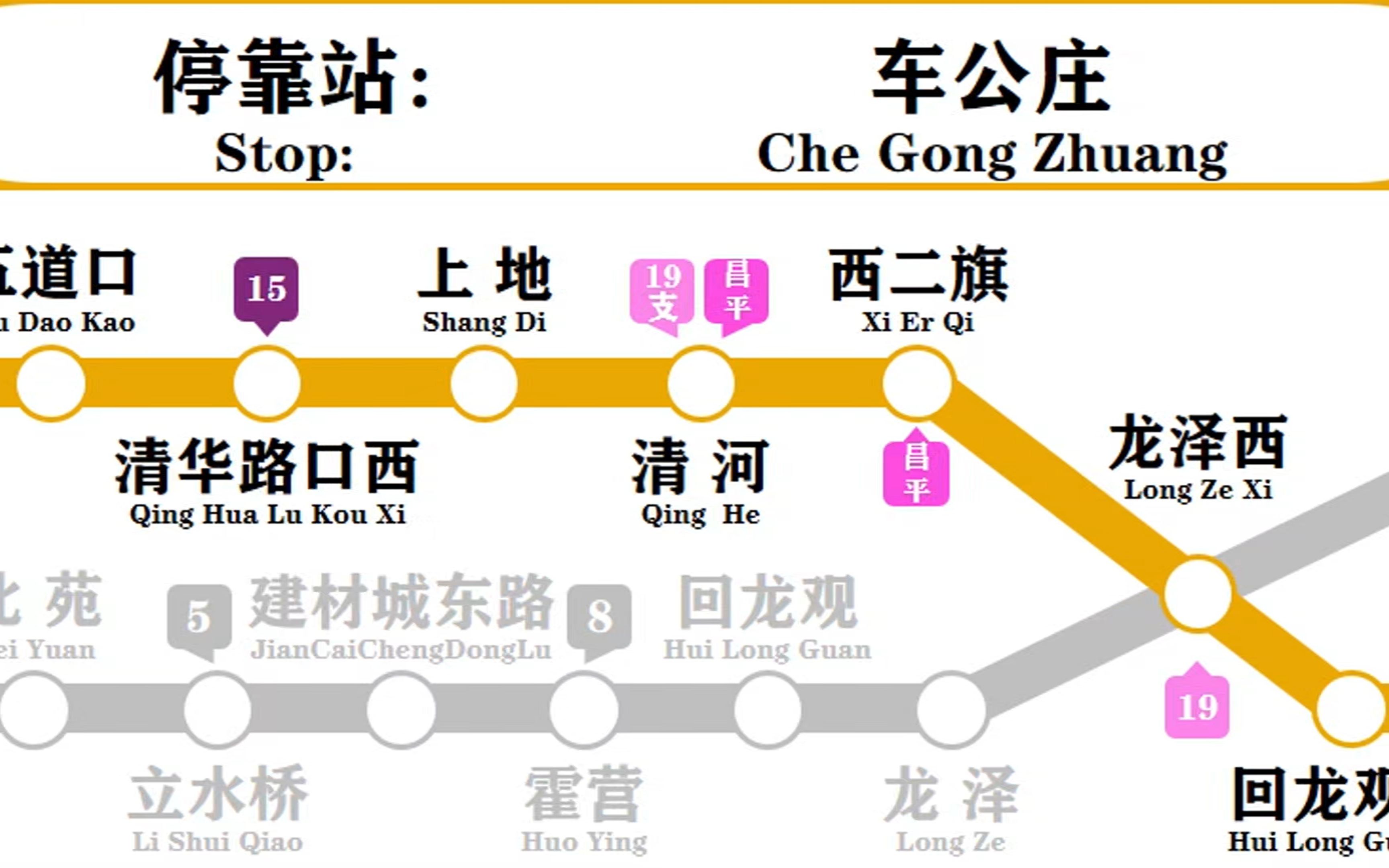 第一版【北京地铁13号线】AB双线线路图 A线 车公庄天通苑东 第一版 无报站哔哩哔哩bilibili