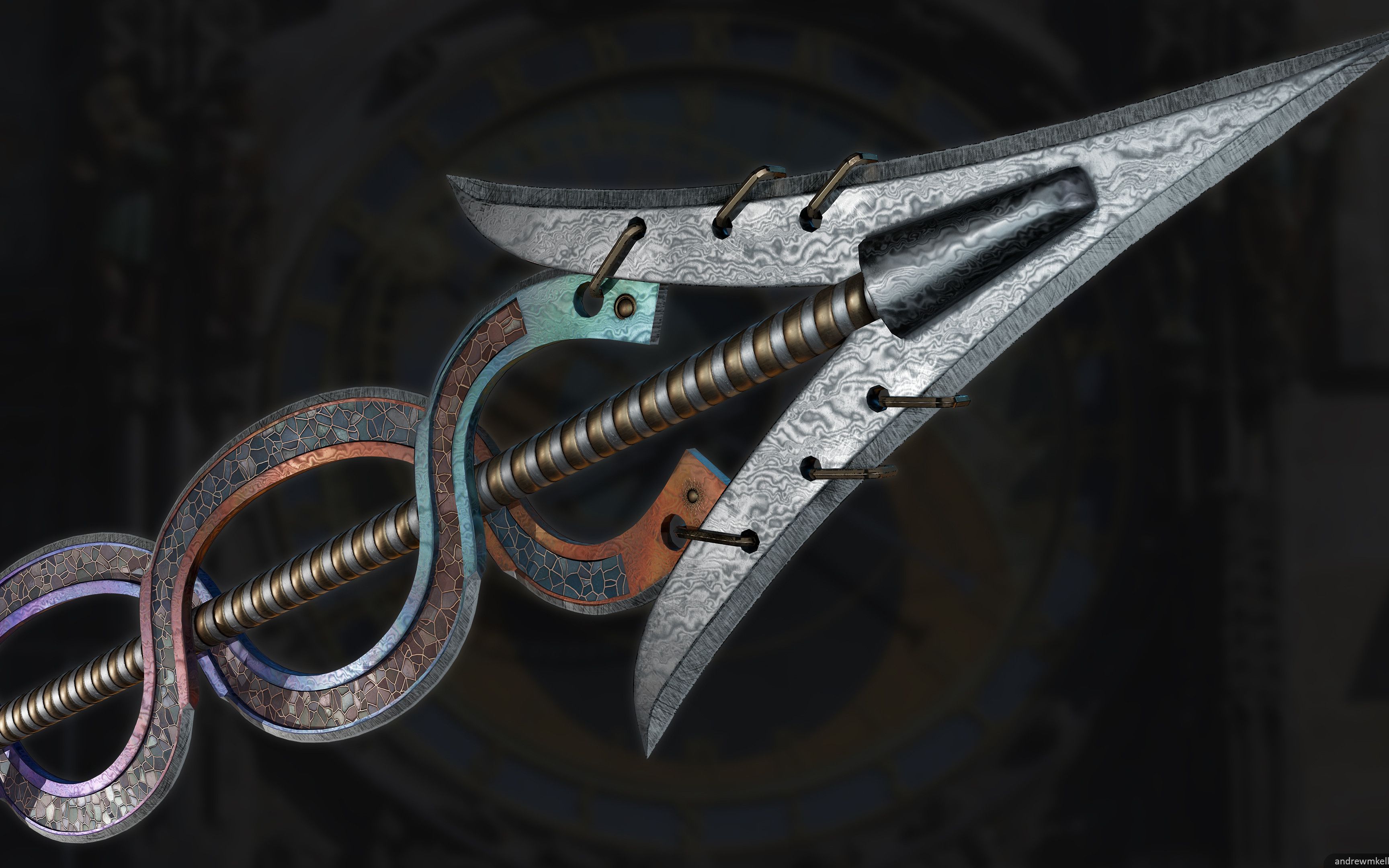 武器制作次世代科幻风时轮之剑3dmax模型建模教程