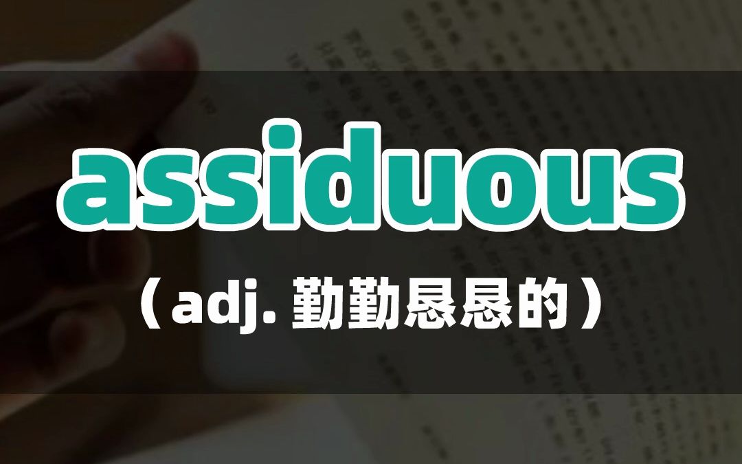 词汇解析:assiduous的含义及用法哔哩哔哩bilibili