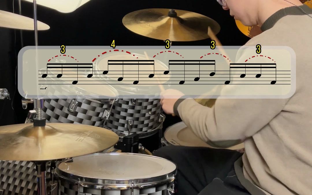 架子鼓加花分享,线性3 4 3 3 3!