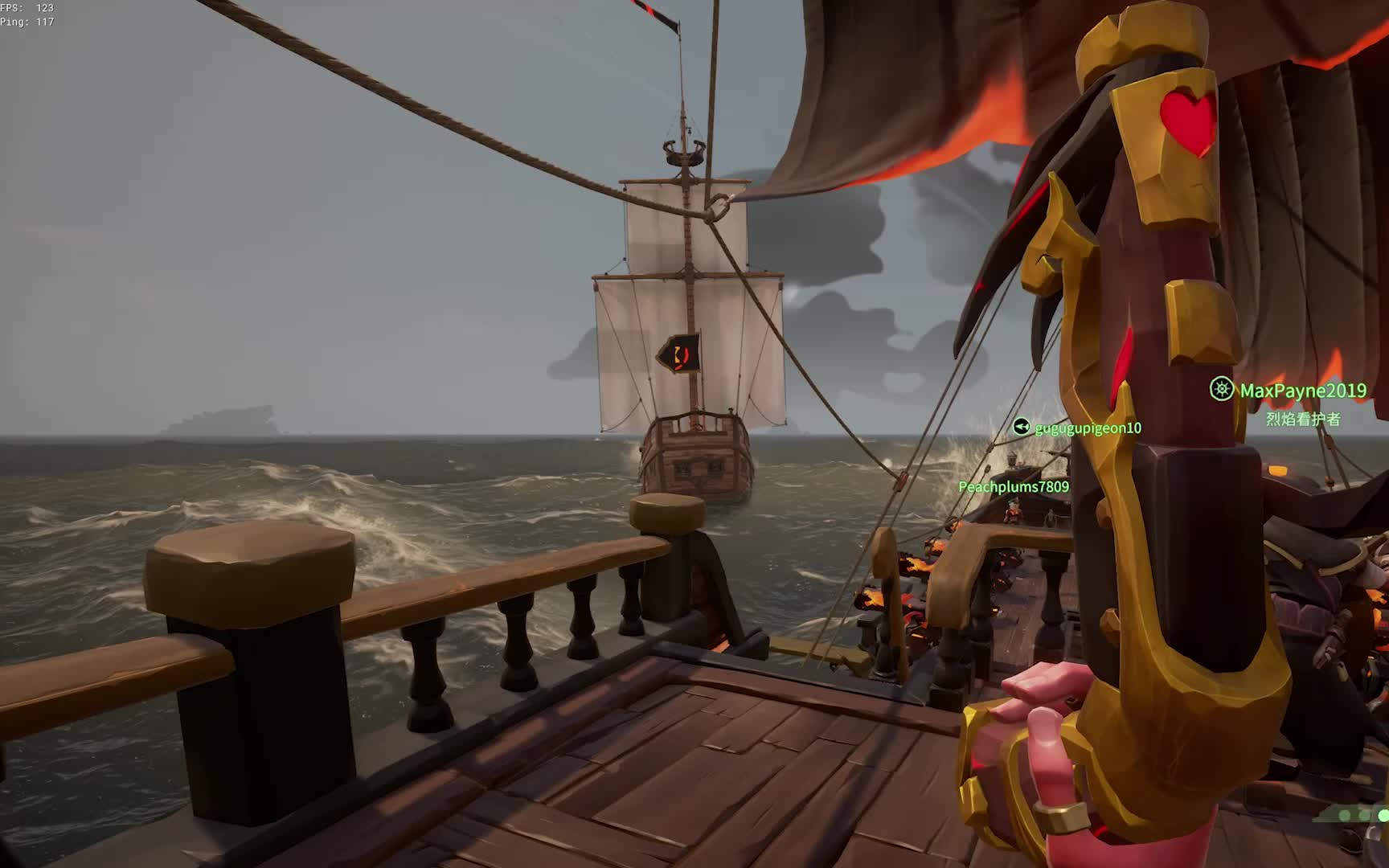 盗贼之海海战与挂骷髅旗玩家激情战斗顺便扬了越南猴子