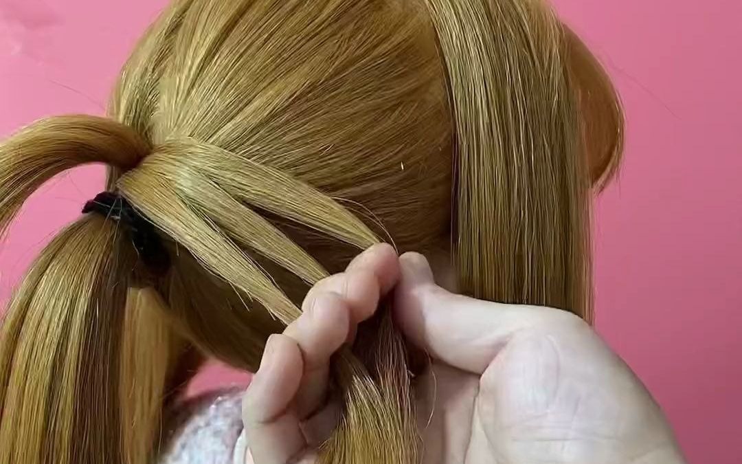 国庆爱心高马尾教程#简单好看发型#盘发的简单方法#国庆发型