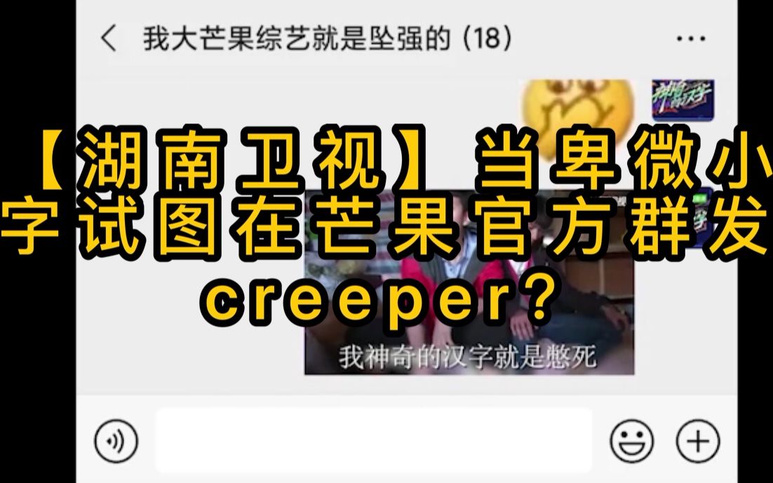 【湖南卫视】当卑微小字试图在芒果官方群发creeper哔哩哔哩bilibili