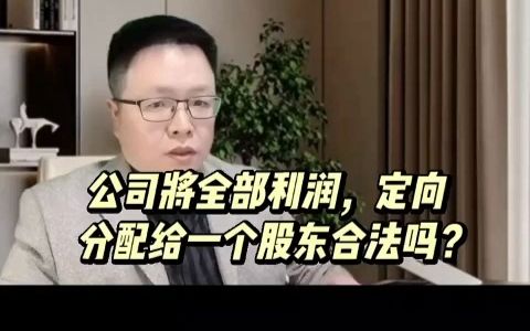 公司将全部利润,定向分配给一个股东合法吗?哔哩哔哩bilibili