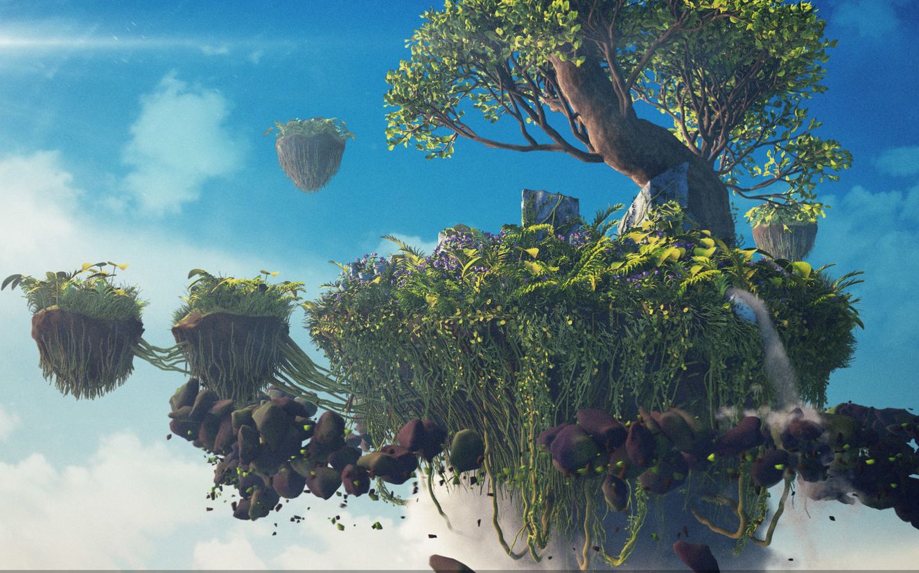 【houdini】漂浮岛场景特效制作视频教程 rohan dalvi